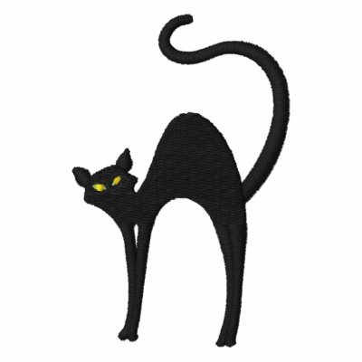 Black Cat Embroidered Shirt by naturetees