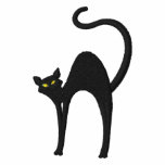 Black Cat Embroidered Shirt