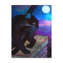 Black Cat Full Moon Post Cards
