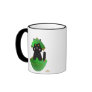 Black Cat Green Christmas Ornament Merry Christmas Mug