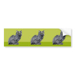 Black Cat green cutout Sticker