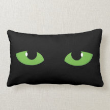 Black Cat Green  Eyes American MoJo Pillow