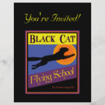 Black Cat Halloween Invitation Custom Flyer