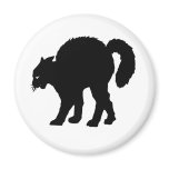 black cat halloween fridge magnets