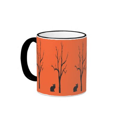Black Cat Halloween Coffee Mug by Bebops