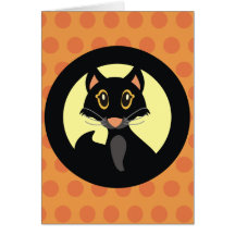 Black Cat Halloween Note Card