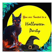 BLACK CAT HALLOWEEN PARTY ANNOUNCEMENTS