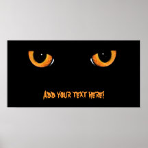 Black Cat Halloween Party Banner Posters