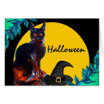 BLACK CAT HALLOWEEN PARTY CARD