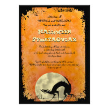 Black Cat Halloween Party Invitation
