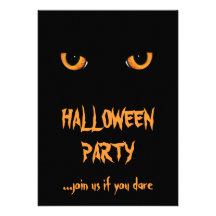 Black Cat Halloween Party Invitations