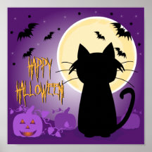 Black Cat Halloween Poster