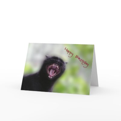 Black Cat Happy Birthday Greeting Card by AnimalDreams