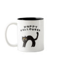 Black Cat Happy Halloween Mug