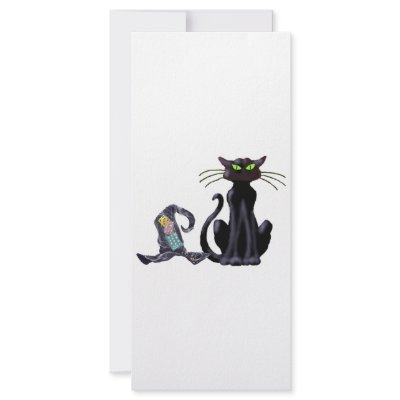 BLACK CAT & HAT by SHARON SHARPE Personalized Rack Card by sharonsharpe