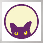 BLACK CAT HEAD PRINT