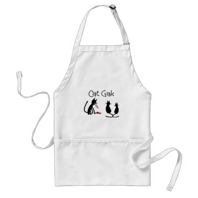 Black Cat Humour "Cat Gak" Apron by gailg1957