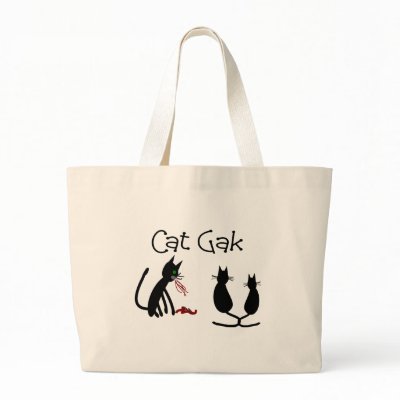 Black Cat Humour "Cat Gak" Bag by gailg1957