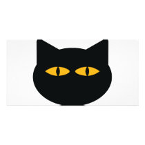 black cat icon customized photo card