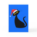 Black Cat in Santa Hat cards