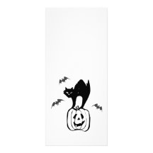 Black Cat Jack-o Bats Rack Card