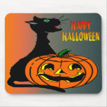 Black Cat & Jack-O-Lantern Mousepad