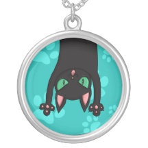 Black Cat jumping out Necklaces