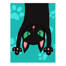 Black Cat jumping out Postcards
