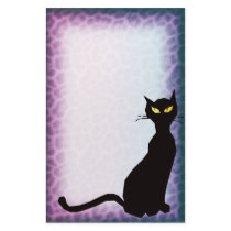 black cat leopard stationery paper