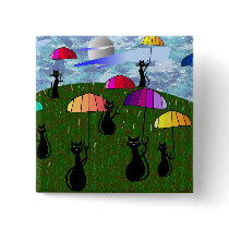 Black Cat Lovers Art Gifts Pin