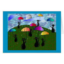 Black Cat Lovers Art Gifts Cards