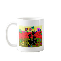 Black Cat Lovers Art Gifts Mugs