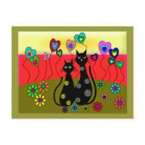 Black Cat Lovers Art Gifts Postcards