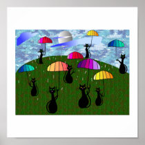 Black Cat Lovers Art Gifts Posters