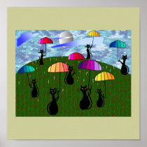 Black Cat Lovers Art Gifts Posters
