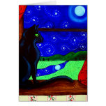 Black Cat Magical Night Card