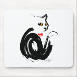 Black Cat 'n' Heart Mouse Pad