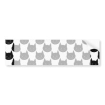 Black Cat Pattern. Bumper Stickers