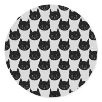 Black Cat Pattern on Light Grey. Stickers