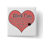Black Cat Paw Prints Humour Buttons