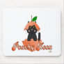 Black Cat Peach Peachy Keen Mouse Mat