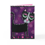Black Cat & Polka Dots - feline greeting card