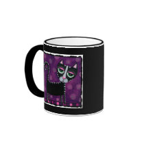 Black Cat & Polka Dots - mug of whimsy