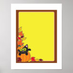 Black Cat Pumpkin Border posters