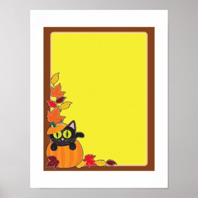 Black Cat Pumpkin Border by mariabellimages