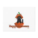 Black Cat Pumpkin Happy Halloween Postcards