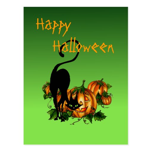 BLACK CAT PUMPKIN PATCH by SHARON SHARPE Post Cards