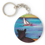 Black Cat Sailboat Watch Key Chains