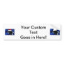 Black Cat, Santa hat, blue tinsel, ready to pounce Bumper Sticker