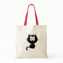 Black Cat Scardy Cat Halloween Gift Tote Bags